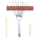Iyowei Guitar Bridge Saddle Nut File Set, 13pcs Grinding Needles with Bridge Saddle File 1 pcs Grinding Stone 2 pcs Bone Bridge Saddle and Nut Guitar Repair Tool for Guitar Ukulele Bass