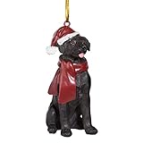 Design Toscano JH576310 Black Labrador Retriever Holiday Dog Christmas Tree Ornament Xmas Decorations, 8 cm, Polyresin, Full Color
