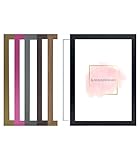 Alison Kingsgate Elegant Sleek Black 12x8 Inch Frame Size (30.48 x 20.32cm) Flat Classic Black 12x8 Picture Frame with Safe Perspex Front & Wall Hanging Hooks - British Handmade Décor Frames