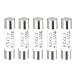 sourcing map Ceramic Cartridge Fuses 15A 250V 6x25mm Ceramic Fuses Fast Blow Replacement for Amplifier Energy Saving Lamp Ballast 5pcs
