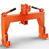 KYBOLT 3 Point Quick Hitch to Category 1 and 2 Tractors，3000 LBS Lifting Capacity Tractor Quick Hitch Between Lower Arms Attachments Quick Hitch with 2 Receivers,Orange