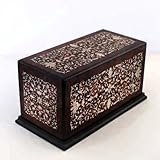 Italian Inlaid Wood Urn Handmade in Sorrento Italy Mahogany interior For Ashes Keepsake