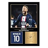 Icons Wall Art Neymar Jr Signed A4 Printed Photo Picture Display Gift For PSG Fans Digitally Reproduced Signature Unframed