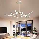 BONOOL Chandelier Modern Led Ceiling Lights for Living Room Bedroom Study Room Adjustable Led Ceiling Lamp Lighting Home Decor Lamp, Matte White 12 Arms