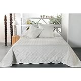 LINDER 100% Polyester Bedspread, Grey, 180 x 240 cm