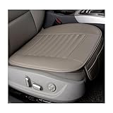 Adunsiaoto Breathable Bamboo Charcoal Leather Car Seats Cover, Car Seat Cushion Driver Leather Pad Front Anti-Slip, Car Seat Cover Protector for Front Seat Bottom, for Cars Seats(Grey)