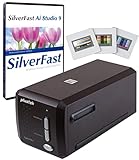 Plustek OpticFilm 8300i Ai Film Scanner - For 35mm Film & Slide into Digital, With SilverFast Ai Studio 9 + QuickScan Plus, Include 3 Slide Advanced IT8 Calibration Target