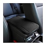 Car Armrest Storage Box Mat, Fiber Leather Car Center Console Cover, Car Armrest Seat Box Cover Accessories Interior Protection for Most Vehicle, SUV, Truck, Car (Black)