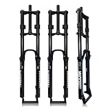KANGXYSQ 26 27.5 29inch DH Mountain Bike Suspension Fork 1-1/8" Straight Air Fork Travel 180mm 9 * 100mm Double Crown Downhill Fork QR Disc Brake Front Fork Manual Lockout(Black,29")