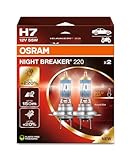 OSRAM NIGHT BREAKER 220, H7, +220% more brightness, halogen headlight lamp, 64210NB220-2HB, Folding Box (2 lamps), white