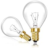 E14 Wax Warmer Bulbs Dimmable, G45 Scentsy Light Bulb for Wax Burner Bulb, 2700K Warm White, AC 230V, 250LM, Up to 300°C Heat Resistant, Small Edison Screw Bulb, for Wax Melt Burner, Oven, 2 Pack