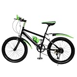 CHIMHOON 20 Inch Unisex Mountainbike Bicycle, 7 Speed Bike 85KG, Boy Girl Mountain Bikes for 8-13 Years, Road Bicycle, MTB Bikes, City Bike, Green/Red JuniorBike (Green)