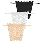 3 Pieces Modesty Panels for Low Cut Tops, cleavage cover up for dresses, Lady Lace Clip-On Mock Camisole Bra Insert Overlay Modesty Panel Vest, Lady Lace Anti Peep Invisible Bra Vest