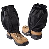CampTeck U7311 Waterproof Ankle Gaiters – Durable, Windproof, Lightweight with Zipper & Adjustable Strap – Unisex - Black
