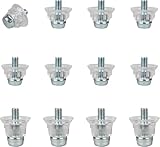 Elegance & You Metal-Tipped Replacement Football Studs, Screw Studs for Football Boots, Prevents Slipping and Ensures Safety, 5mm Screw Thread, Conical Shape, 12 Pack- M (8/11mm) Silver