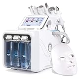 Hydrogen Oxygen Beauty Machine,7 In 1 Water Oxygen Hydra-facial Machine With Led Mask Facial Deep Cleansing Peeling Hydro Dermabrasion Jet Peel Small Bubble Device (Grey)