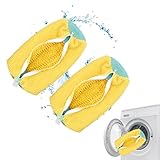 Trainer Washing Machine Bag,Shoe Washing Machine Bag, Laundry Shoe Bags for Washing Machine for All Shoe Types & Sizes, 360° Wrap-Around Cleaning, Shoe Washing Bag for Washer & Dryer (YELLOW - 2PCS)