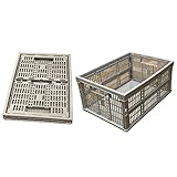 Pack of 2/3/4/5/6/7/8/10 Plastic Folding Storage Crate Box 32Lt Stackable (1 x Crate Only)