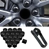 20Pcs Car Wheel Nut Caps Set for Lexus IS250 LX570 is200 is300 ls400, Hex Tire Wheel Lug Bolt Nut Cap Covers, Anti-Theft Dust Proof Protector Accessories,19mm-Black