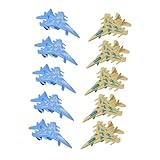 TEHAUX 10Pcs Plastic Inertial Return Aircraft Models Random Color Educational Fun for Boys Birthday Indoor Outdoor Play Random Color