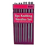 8 Peice Knitting Needle Set. 2 X 4mm. 2 X 5mm. 2 X 6mm. 2 X 8mm. Each Needle is aprox 25cm Long - Packaging May Vary