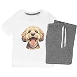 Azeeda 7-8 Years 'Happy Cockapoo' Kids Nightwear/Pyjama Set (KP00160519) White