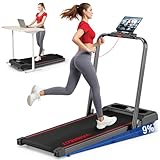 6 in 1 Folding Treadmill with 1-12KM/H, 9% Incline Walking Pad Foldable with APP, 2.75HP Under Desk Treadmills for Home Office, Running Machine Portable with Magnetic Remote Control, 350LBS Weight