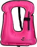 FORWEWAY Snorkel Vest Inflatable Buoyancy Vests for Portable Kayaking Buoyancy Vest for Drift Rescue,Rowing,Sailing,Snorkeling,Swimming,Outdoor Water (Red)
