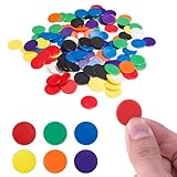 YouthLoxus Colored Counters, 300Pcs Counter, 6 Colours Plastic Tokens Coins for Events, Maths, or Games - Double Sided for Kids' Education or Counting