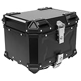 BIKE IT Aluminium Motorcycle Top Box Luggage Top Case with Security Lock Universal Fitting Plate (36L)