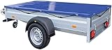Vehicle Trailer Cover Blue 600gsm Vinyl With Bungee Cord Various Sizes (7ft x 5ft)