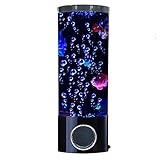 Mini Fish Lava Lamp Bluetooth Speaker Bubble LED Fantasy Multi-Color Changing Aquarium Light with 4 Artificial Fish Electric Mood Night Light for Home Office Living Room Decor Gifts for Men Women Kids