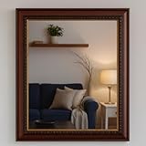 Frame it by Lesley Carved Dark Wood Framed Mirror with Gold Trim | Handmade Reverse Profile Wooden Wall Mirror – UK Made