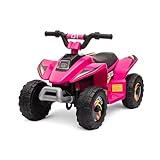 Straame 6V Electric Ride-On Quad Bike for Toddlers – ATV for Ages 18–36 Months, For-ward/Reverse, 4-Wheel Design, 1.9–3.8 km/h Speed, 72×40×45.5 cm (Pink)