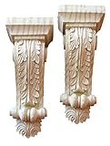 Artisans World Wood Corbels Pair - Wall Bracket - Corbels - Polyresin - Wood Finish - Multi-Surface Mount