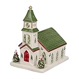 Spode – Christmas Tree Collection Miniature Christmas Village Church, Figural Decoration, LED, Measures at 6.5", Made of Dolomite