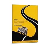 Vintage Race Car Poster for Austin 850 Sport Car Decorative Painting Canvas Wall And Art Picture Family Bedroom Decor 08x12inch(20x30cm)