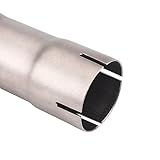 aqxreight Exhaust Pipe Universal Stainless Steel Motorcycle Muffler Tip Blue Fits Most 35mm-51mm Diameter Models Durable Resistant Replacement for Motocross and Custom Bikes (GP semi-blue)
