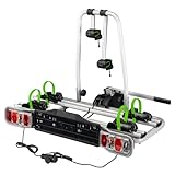 Wiltec Towbar Bike Rack for 2 Bicycles max. 60 kg Foldable Design, Car Bike Carrier, Tow Hitch Mounting, License Plate Holder, Anti-Theft Protection, Tiltable for Easy Access
