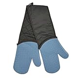 GEM+ | Premium Oven Gloves Double Mitts – Heat Resistant Silicone Non-Slip Grip for Baking, BBQ, Grilling – Grey
