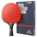 STIGA Royal Carbon 5-Star Table Tennis Bat – Professional Grade 5+2-Ply Blade with Carbon Fibre, ITTF-Approved 5-Star Rubber – Ideal for Offensive Players Seeking Maximum Speed and Spin