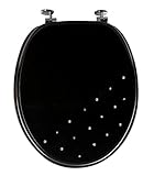 Sabichi 173010 New Bathroom Diamante WC Toilet Seat, Plastic, Black