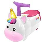 Unicorn Zoom Zoom Ride On Toys - Interactive Lights & Sounds Unicorn Car for Kids with Built-in Storage, Push Along For Balance & Coordination - Ride-On Toys for 1 Year Old, Boys, Girls