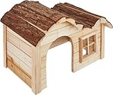 Kerbl Nature Plus House with Gently Curved Roof, Brown, 30 x 20 x 20 cm