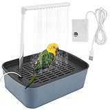 LuLobtg Bird Shower Bath, Automatic Parrot Bathtub with Circulating Faucet, USB Electric Pet Water Cycle Bath Tub, Cage Bird Shower Fountain for African Grey Conure Cockatiel Lovebird