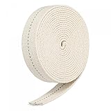 sourcing map Oil Lamp Wick 1 Inch Flat Wide 10 Foot Cotton Lanterns Wick with Black Stitch for Kerosene Burner Lighting