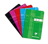 Clairefontaine 3599C A Stapled Alphabetical Address Book - 9x14 cm - 96 Small Squares Pages - White Paper 90 g - Laminated Card Cover Random Colour