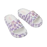 Bioworld Hello Kitty & Friends Hello Kitty & My Melody Ice Cream Cones Women's Single Molded Platform Slide Sandals, Purple, Medium