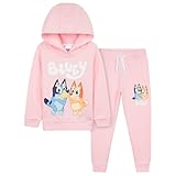 Bluey Girls Tracksuit Set, Comfy 100% Cotton Loungewear Activewear - Gifts for Girls (Pink, 2-3 Years)