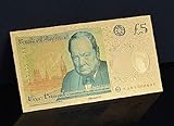24K Gold Plated Beautiful COLOURISED £5 GBP Great Britain POUNDS Note *ONLY BANKNOTE*